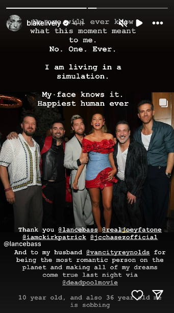 Blake Lively ist der „glücklichste Mensch“ nach dem Treffen mit „Nsync“.